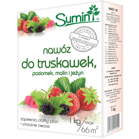 Nawóz do truskawek, poziomek, malin i jeżyn 1kg Sumin