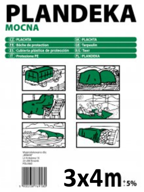 Plandeka mocna 3x4m zielona Wimar